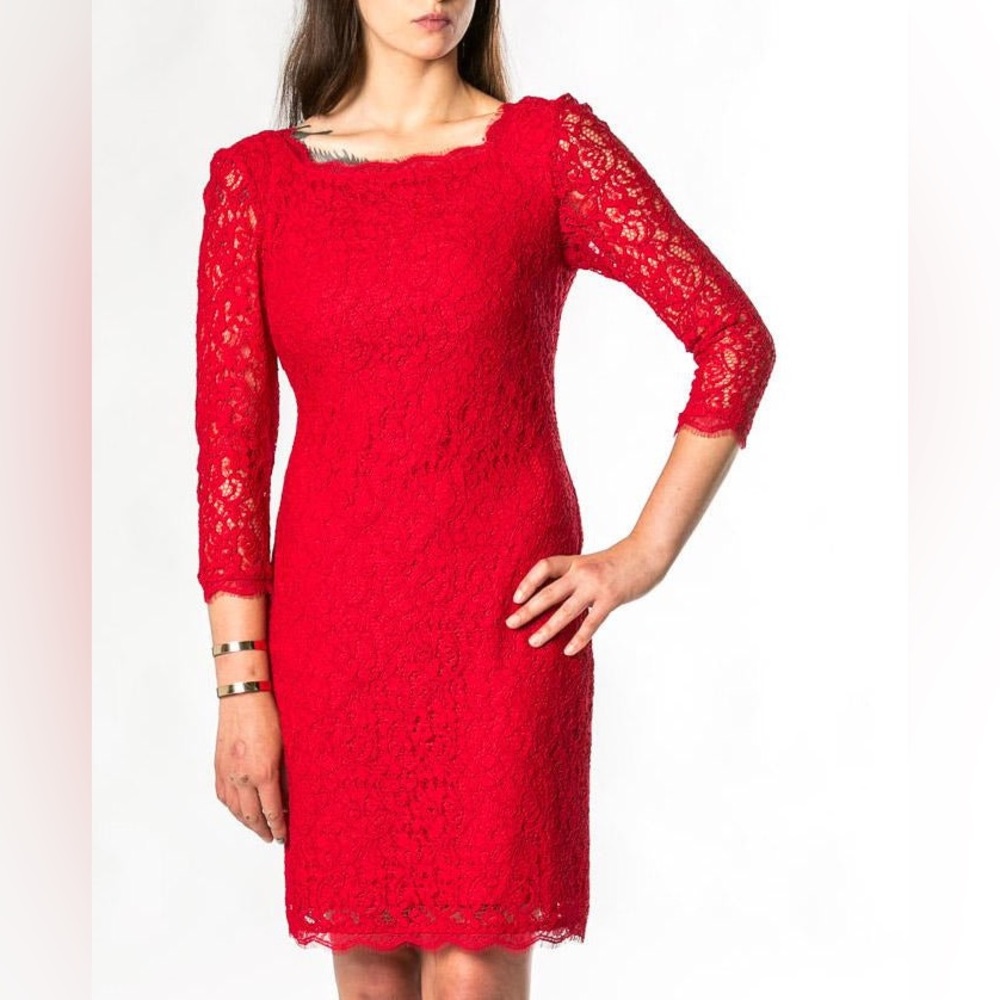 Anthropologie Adrianna Papell lace dress back V-Neck fancy event wedding guest 8